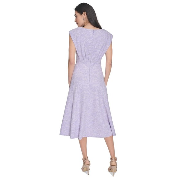 Calvin Klein Dress Opal White Tweed A-Line, Size 16 - Picture 3 of 5